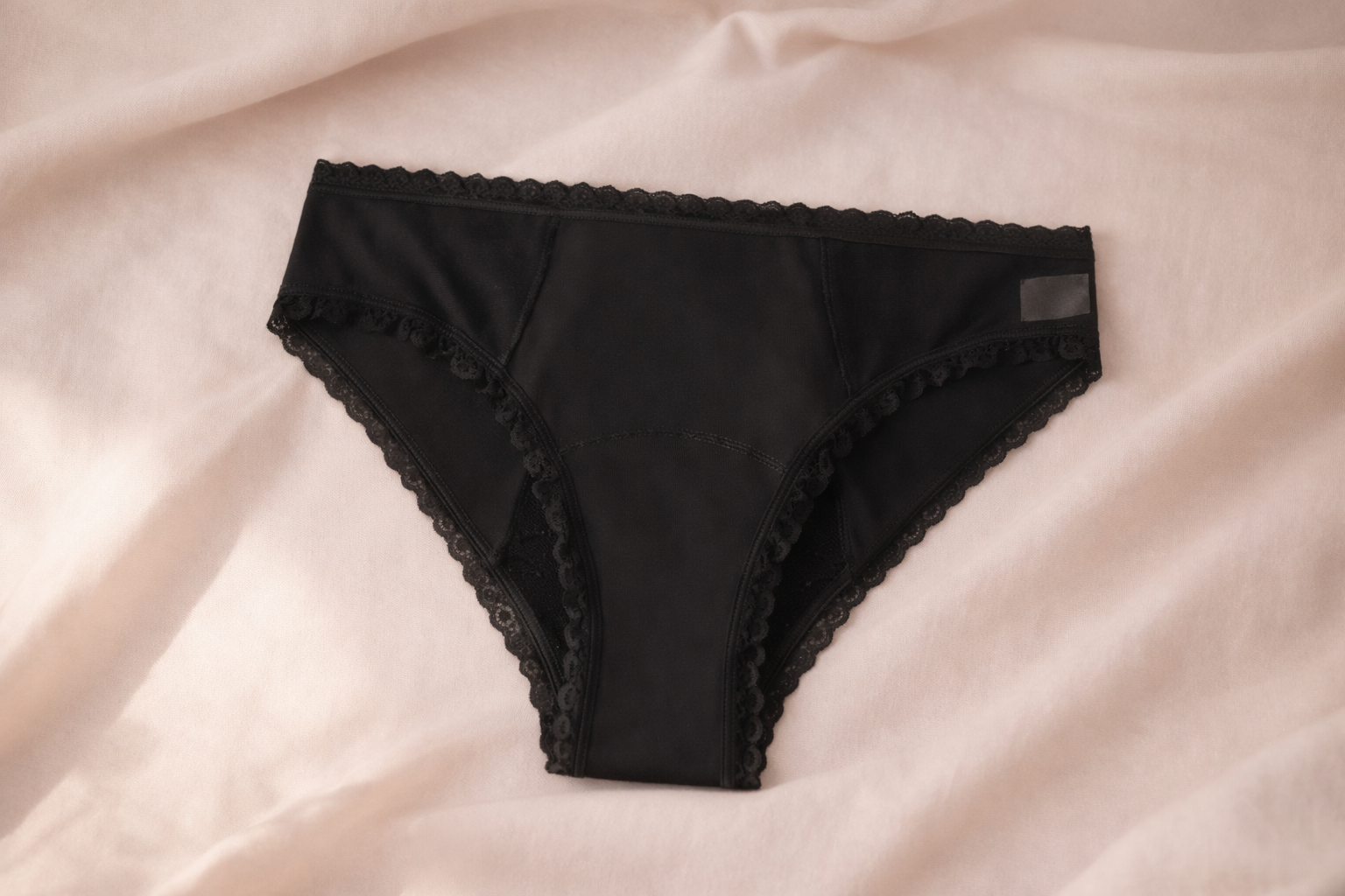 ROSEA – Culotte menstruelle en dentelle de coton taille haute